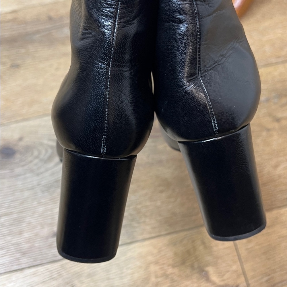 Marni Black Leather Pull On Ankle Boots Size 38 1/2/8.5US - Picture 7 of 10